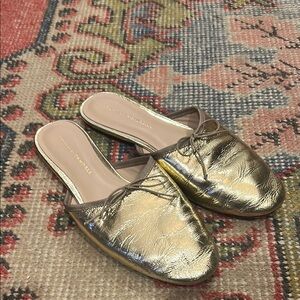 Loeffler Randall Paola Mules gold 7.5